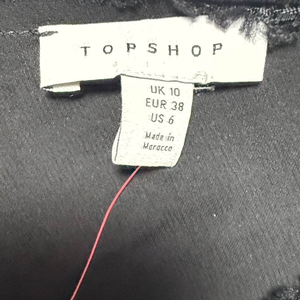 Topshop Black Frayed Edge Blouse - Picture 2 of 10